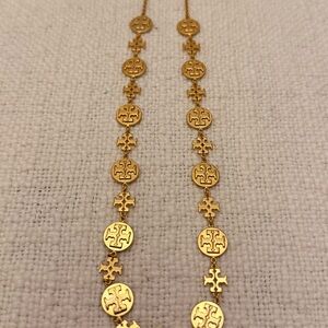 Tory Burch Gold Logo Necklace